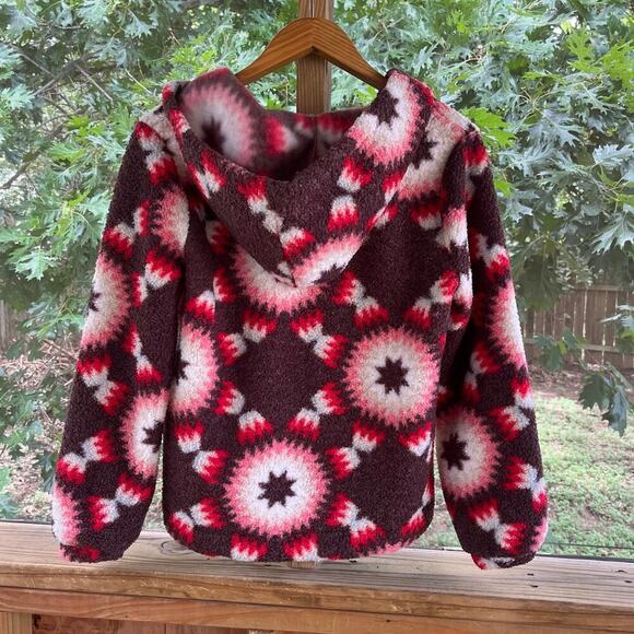 LOFT Sunburst Sherpa Hoodie Pullover Size M. NEW - Picture 2 of 7